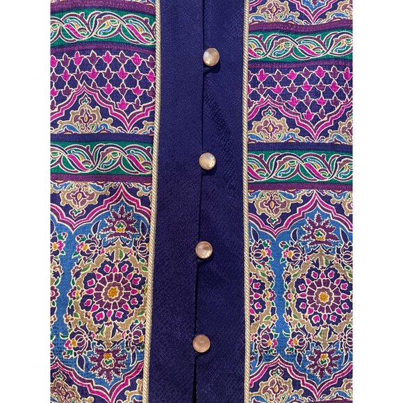 Vtg Adrianna Papell Womens Floral Silk Jacket Size 8 90s Indie Fairy Old Money - Picture 10 of 14